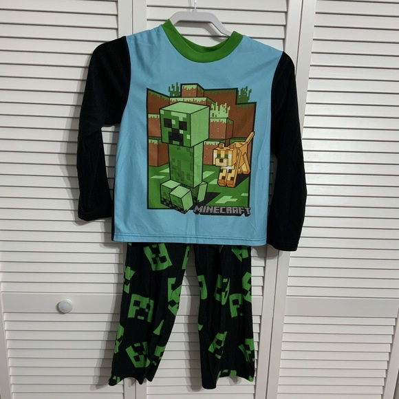Minecraft Pajama Pants and Top Size Large 10 - Picture 1 of 3